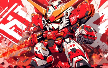 AI Art, Gundam, Mechs, Robot, Chibi Wallpaper