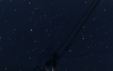 Screen Shot, Power Lines, Night Sky, Stars, Starry Night, Sky Wallpaper