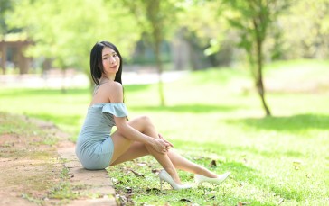 Asian, Model, Women, Long Hair, Dark Hair Wallpaper