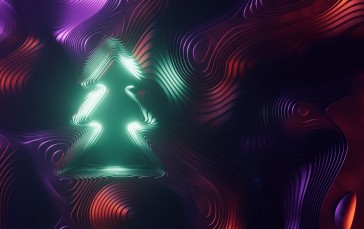 Christmas, Abstract, Trees, Colorful, Digital Art Wallpaper