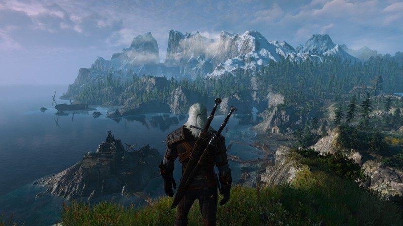 Geralt of Rivia, The Witcher, The Witcher 3: Wild Hunt, Sky, Water, Clouds Wallpaper