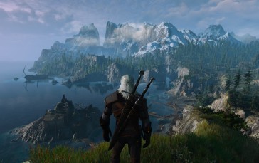 Geralt of Rivia, The Witcher, The Witcher 3: Wild Hunt, Sky, Water, Clouds Wallpaper