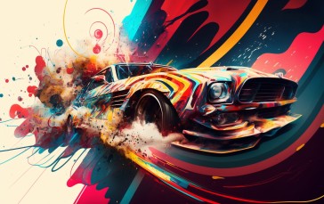 AI Art, Midjourney, Abstract, Vehicle, Street Art Wallpaper