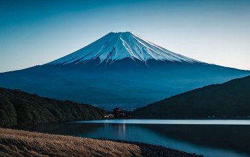 AI Art, Mount Fuji, Landscape, Mountains, Snow Wallpaper