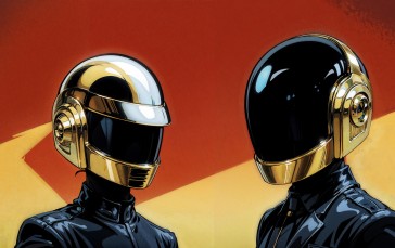 Daft Punk, AI Art, Helmet, Simple Background, Digital Art, Minimalism Wallpaper