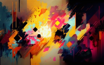 AI Art, Abstract, Minimalism, Colorful, Simple Background Wallpaper