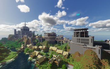 Minecraft, Building, Castle, Video Games Wallpaper
