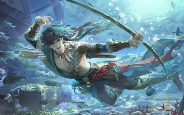 Water, Video Game Characters, Fish, Video Game Men Wallpaper