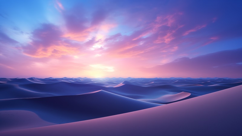 Desert, Blue Hour, Sand, Dunes Wallpaper