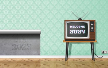 2024 (year), New Year, TV, Still Life, Room Wallpaper