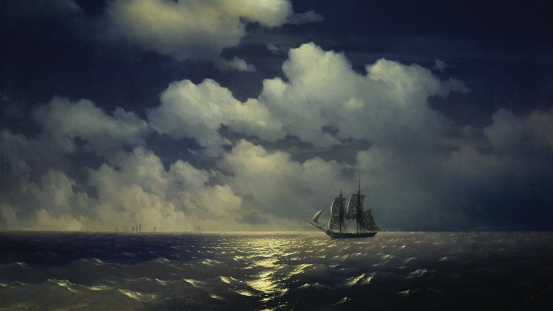Sailing Ship, Ship, Ocean View, Ivan Aivazovsky Wallpaper