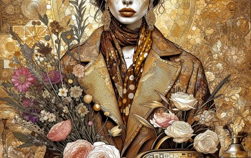 AI Art, Digital Art, Digital Painting, Portrait, Gustave Klimt Wallpaper