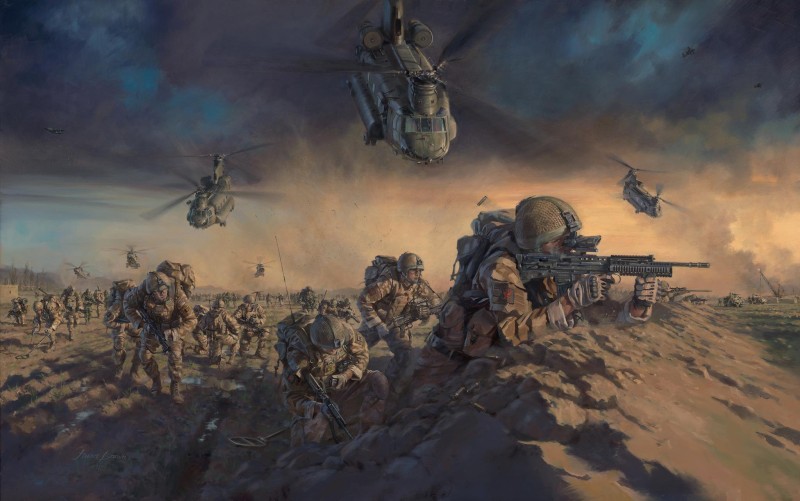 Army, Aircraft, Gun, War, Sky, Digital Art Wallpaper