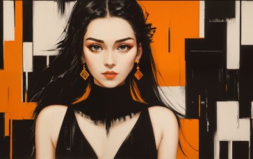 Women, AI Art, Abstract, Retro Theme Wallpaper