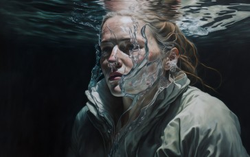AI Art, Depressing, Underwater, Women Wallpaper
