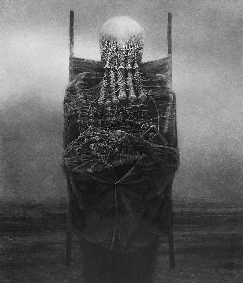 Zdzisław Beksiński, Dark, Artwork, Portrait Display Wallpaper