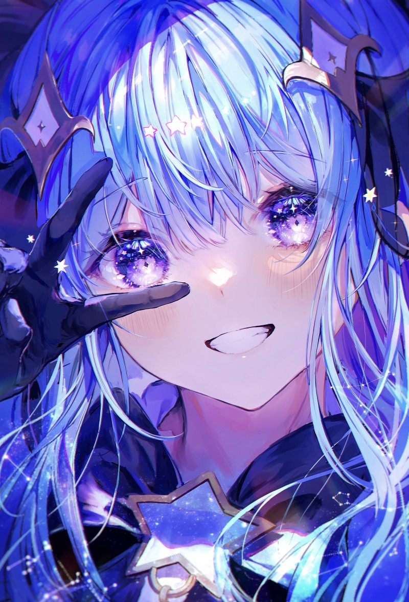 Anime Girls, Purple Eyes, White Hair Wallpaper