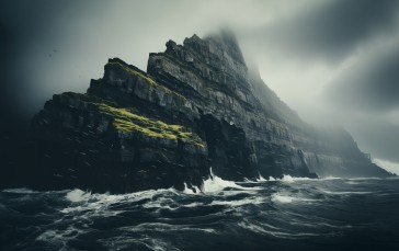 AI Art, Faroe Islands, Water, Sea, Sky, Clouds Wallpaper