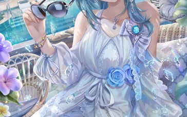 Anime Girls, Eula (Genshin Impact), Blue Hair, Genshin Impact Wallpaper