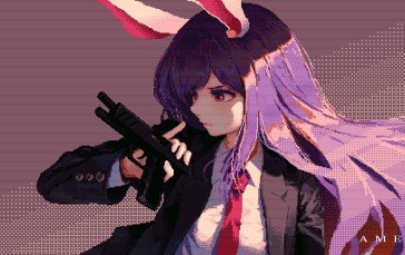 Bunny Ears, Long Hair, Purple Hair, Pistol, Weapon Wallpaper