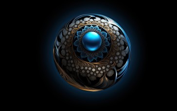 Sphere, AI Art, Fractal Flowers, Fractal Wallpaper