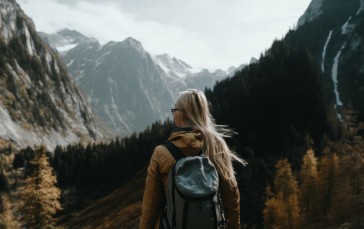 AI Art, Nature, Women, Hiking Wallpaper