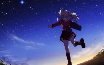 Charlotte (series), Tomori Nao, Anime Girls, Stars, Starry Night Wallpaper