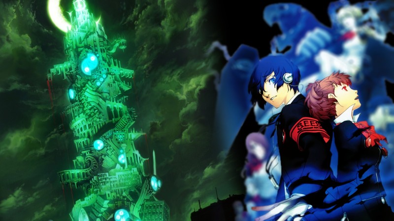 Persona 3 Portable, Yuuki Makoto, Blue Hair, Aegis, Aigis, Sky Wallpaper