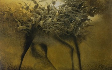 Zdzisław Beksiński, Artwork, Wings, Birds Wallpaper