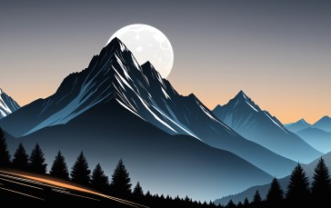 AI Art, Landscape, Fantasy Art, Mountains, Nature Wallpaper