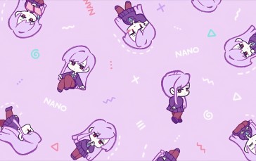 The 100 Girlfriends (Hyakkano), Chibi, Simple Background, Purple Background, Anime Wallpaper