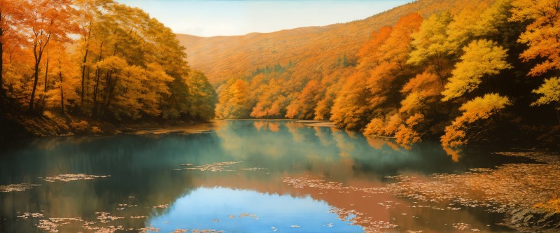 AI Art, Fall, Trees, Painting Wallpaper