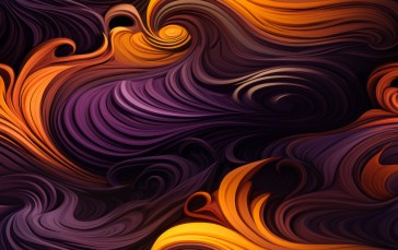 AI Art, Pattern, Abstract, Purple, Yellow Wallpaper