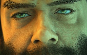 CGI, Beard, Closeup, Green Eyes, Digital Art, Looking at Viewer Wallpaper