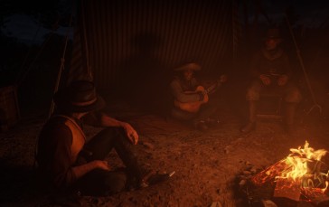Red Dead Redemption 2, Rockstar Games, Campfire, Arthur Morgan Wallpaper