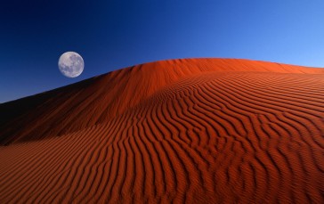 Moon, Landscape, Desert, Sky, Simple Background, Windows XP Wallpaper