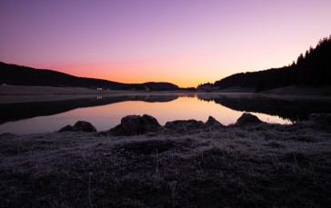 Lake, Dusk, France, Photography, Taillères Wallpaper