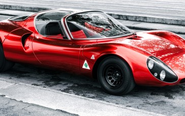 Car, Photography, Alfa Romeo Tipo 33 Stradale, Side View, Red Cars, Vehicle Wallpaper