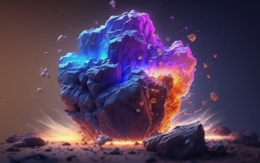 AI Art, Colorful, Rocks, Simple Background Wallpaper