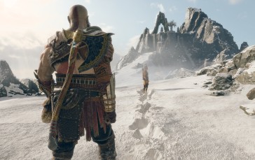God of War, Kratos, Atreus, Digital Art, Video Games, Standing Wallpaper