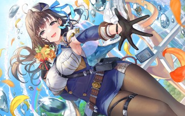 Anime, Anime Girls, Leaves, Water Wallpaper
