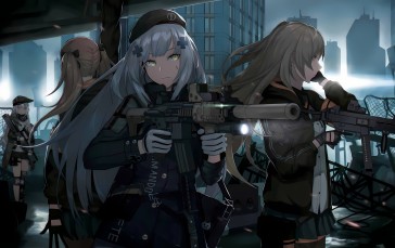 HK416 (Girls Frontline), Girls Frontline, Long Hair, Gun, Girls with Guns Wallpaper
