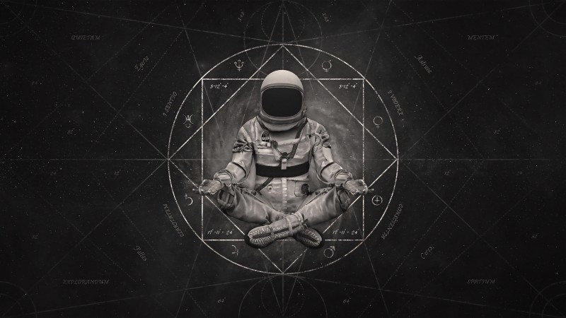 Digital Art, Artwork, Astronaut, Helmet, Spacesuit, Meditation Wallpaper