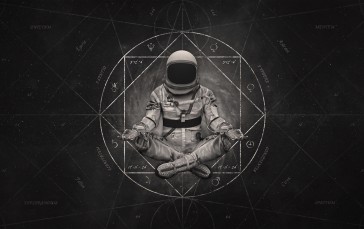 Digital Art, Artwork, Astronaut, Helmet, Spacesuit, Meditation Wallpaper