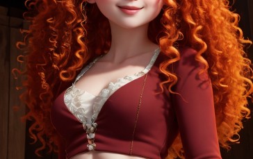 AI Art, Princess Merida, Disney Princesses, Redhead Wallpaper