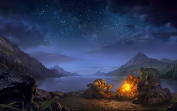 Warcraft, Orcs, Night, Video Games Wallpaper
