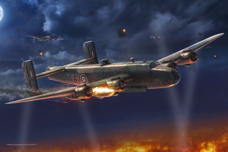 Handley Page, Halifax, World War II, Royal Air Force, Bomber, Military Aircraft Wallpaper