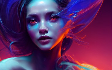 Women, Glowing Eyes, Fantasy Girl, Fantasy Art, AI Art Wallpaper