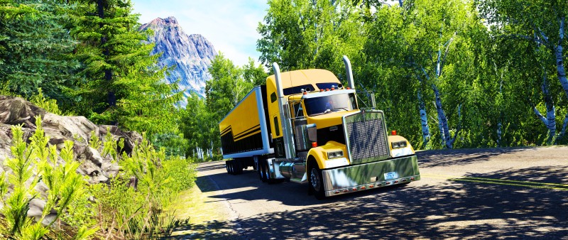 American Truck Simulator, Montana, Kenworth, Skin FBTC, Mountain View Wallpaper