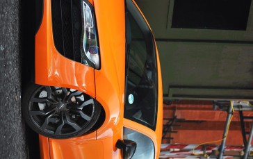Audi R8, Orange Cars, Vehicle, Portrait Display, Licence Plates Wallpaper